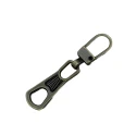 Burnished bronze-coloured tongue-shaped hook with openable hook for fastening - FF603 Benox