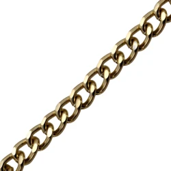9mm gold-coloured aluminium chain with flattened groumette links - K1355/2.4 Benox