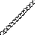 9mm silver-coloured aluminium chain with flattened groumette links - K1355/2.4Benox