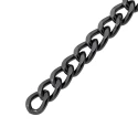 Aluminium chain with 9mm groumette flattened links in gunmetal grey - K1355/2.4Benox