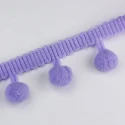 Lilac pom pom fringe trimming for finishing bags and ethnic accessories - K1336 Benox