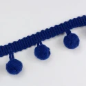 Passamaneria frangia Pon Pon blu per rifinire borse e accessori etnici - K1336 Benox