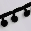 Passamaneria frangia Pon Pon nero per rifinire borse e accessori etnici - K1336 Benox