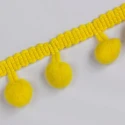 Yellow pom pom fringe trimming for finishing bags and ethnic accessories - K1336 Benox