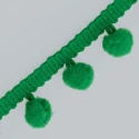 Passamaneria frangia Pon Pon verde prato per rifinire borse e accessori etnici - K1336 Benox
