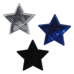 Small sequin star iron-on patch - wash-resistant appliqué