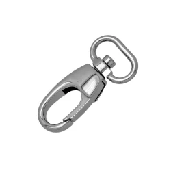 Spring-loaded carabiner hook, 20 mm pitch, silver colour - FF613-20 Benox