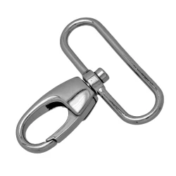 Large carabiner hook with 50 mm loop, silver colour - FF613-50Benox