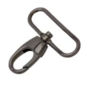 Large carabiner hook with 50 mm loop, gunmetal grey colour - FF613-50Benox