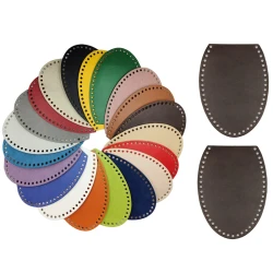 Oval faux leather sides for crochet bags - 2 pieces