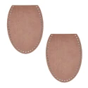 Oval faux leather sides for crochet bags - 2 pieces