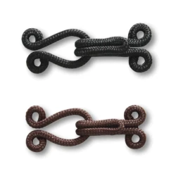 Medium-sized hooks and eyelets covered in trimmings ideal for furs