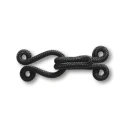 Medium-sized hooks and eyelets covered in black trimmings ideal for furs