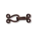 Medium-sized hooks and eyelets covered in brown trimmings ideal for furs