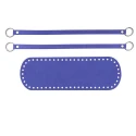 Bag bottom set 30 x 10 cm with 2 matching handles in light blue faux leather