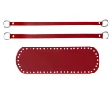 Set fondo borsa 30 x 10 cm con 2 manici abbinati in ecopelle bordeaux
