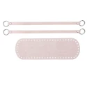 Set fondo borsa 30 x 10 cm con 2 manici abbinati in ecopelle rosa cipria