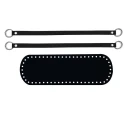 Set fondo borsa 30 x 10 cm con 2 manici abbinati in ecopelle nero