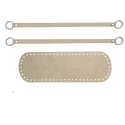 Set fondo borsa 30 x 10 cm con 2 manici abbinati in ecopelle beige sabbia