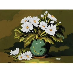 Half-stitch kit with daisies - complete set with needle and threads 30 x 22 cm - 6255K Collection D'Art 2