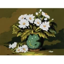 Half-stitch kit with daisies - complete set with needle and threads 30 x 22 cm - 6255K Collection D'Art