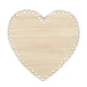 Heart-shaped wooden bottom for making baskets 20 x 20.5cm