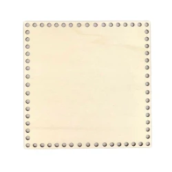 Square wooden bottom for making baskets 18 x 18cm