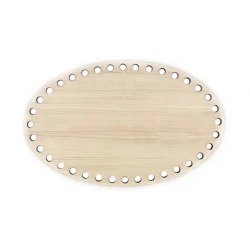 Oval wooden bottom for making baskets 18 x 11.5cm