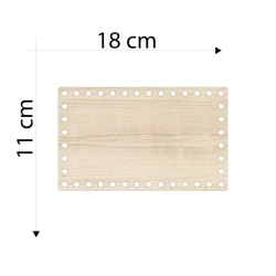 Rectangular wooden base for making baskets 11 x 18cm 2