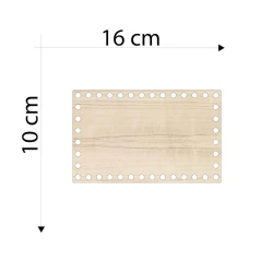 Fondo in legno rettangolare piccolo per realizzare cestini 10 x 16cm 2