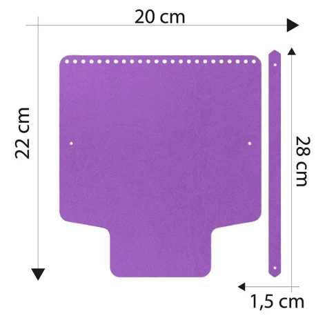 Patella borsa con manico in ecopelle 20 x 22 cm