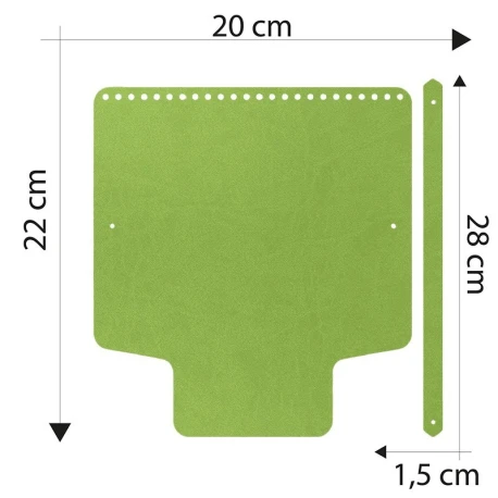 Patella borsa con manico in ecopelle 20 x 22 cm