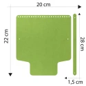 Patella bag with faux leather handle 20 x 22 cm