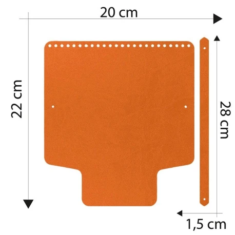 Patella borsa con manico in ecopelle 20 x 22 cm