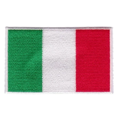 Italy Flag embroidered iron-on patch, heat-activated