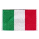 Italy Flag embroidered iron-on patch, heat-activated