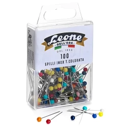 Coloured head sewing pins 100 pcs stainless steel 32x0.60mm 2