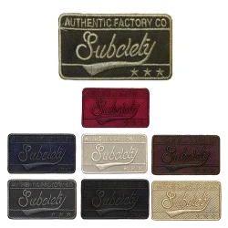 Rectangular Subclety embroidered iron-on patch