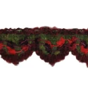 Burgundy multicolour wool decorative border trimmings 3.5cm