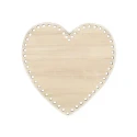 Heart-shaped wooden bottom for making baskets 16 x 16cm