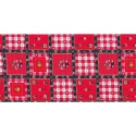 Nastro passamaneria in cotone stampato stile country altezza 10 cm colore rosso