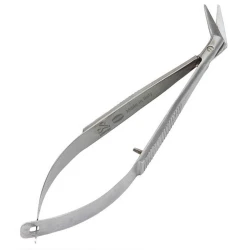 Bent-point spring scissors for Hardanger embroidery