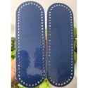 Glossy oval patent leather Dior type bottoms 30 x 10cm blue colour