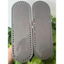 Glossy oval patent leather bottoms for Dior-type bag 30 x 10cm grey colour