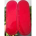 Glossy oval patent leather bottoms for Dior-type bag 30 x 10cm red colour