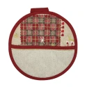 Set 2 Presine Natalizie da ricamare fantasia tartan natalizia - BM Ricami NA00715