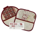 Set of 2 Christmas pot holders to embroider with Christmas tartan pattern - BM Ricami NA00715