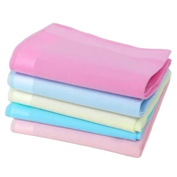 Colourful women's handkerchiefs in pure cotton with satin stripes - Item PERLA By Manifattura Colombo Trecate