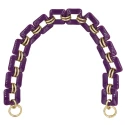 Polished resin chain with large square marble-effect links, ideal as a bag handle