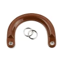 Bag handles in glossy red patent leather Dior type complete with silver rings for mounting